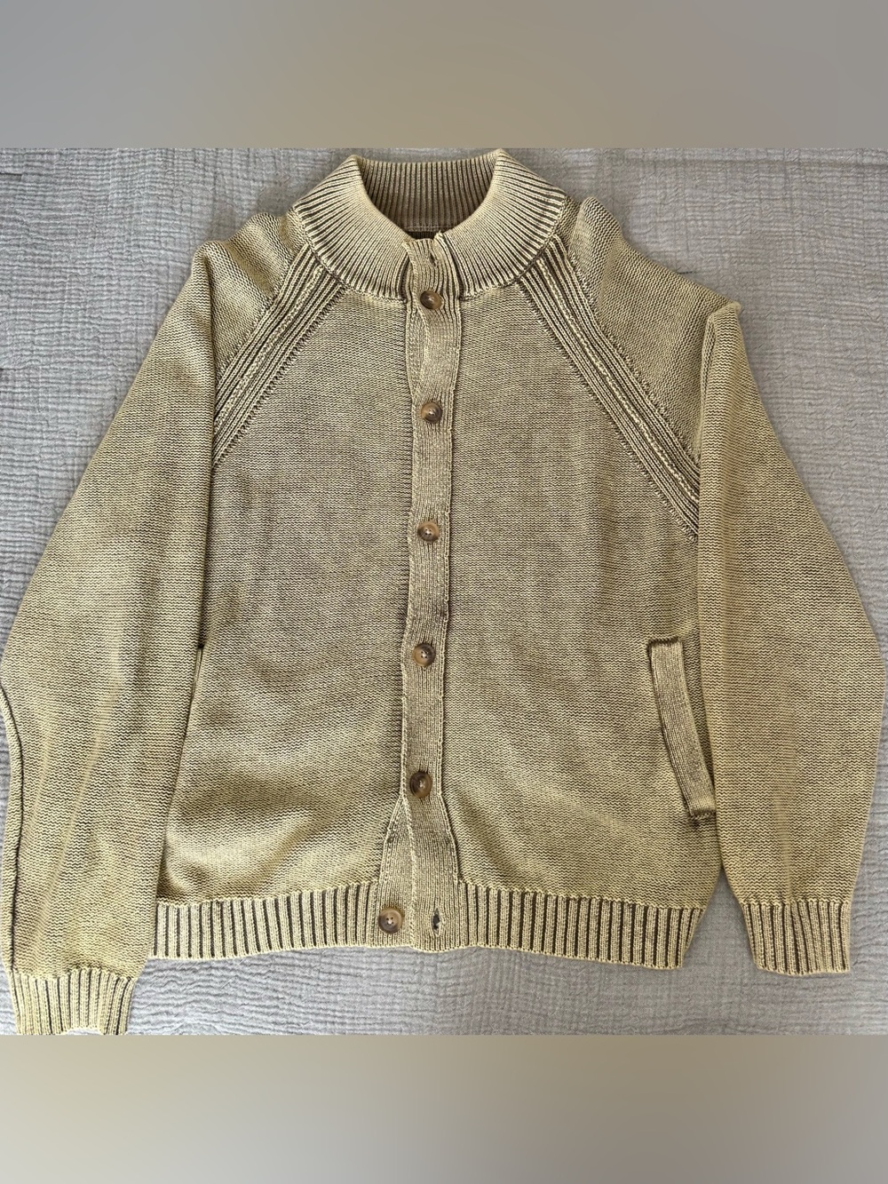 Lucky Brand Men's Button-Front Cardigan in Light Beige